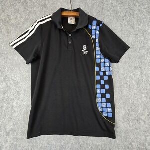 Beijing 2008 Olympics Polo Shirt Mens 2XL Black Adidas‎ Three Stripe Pictogram